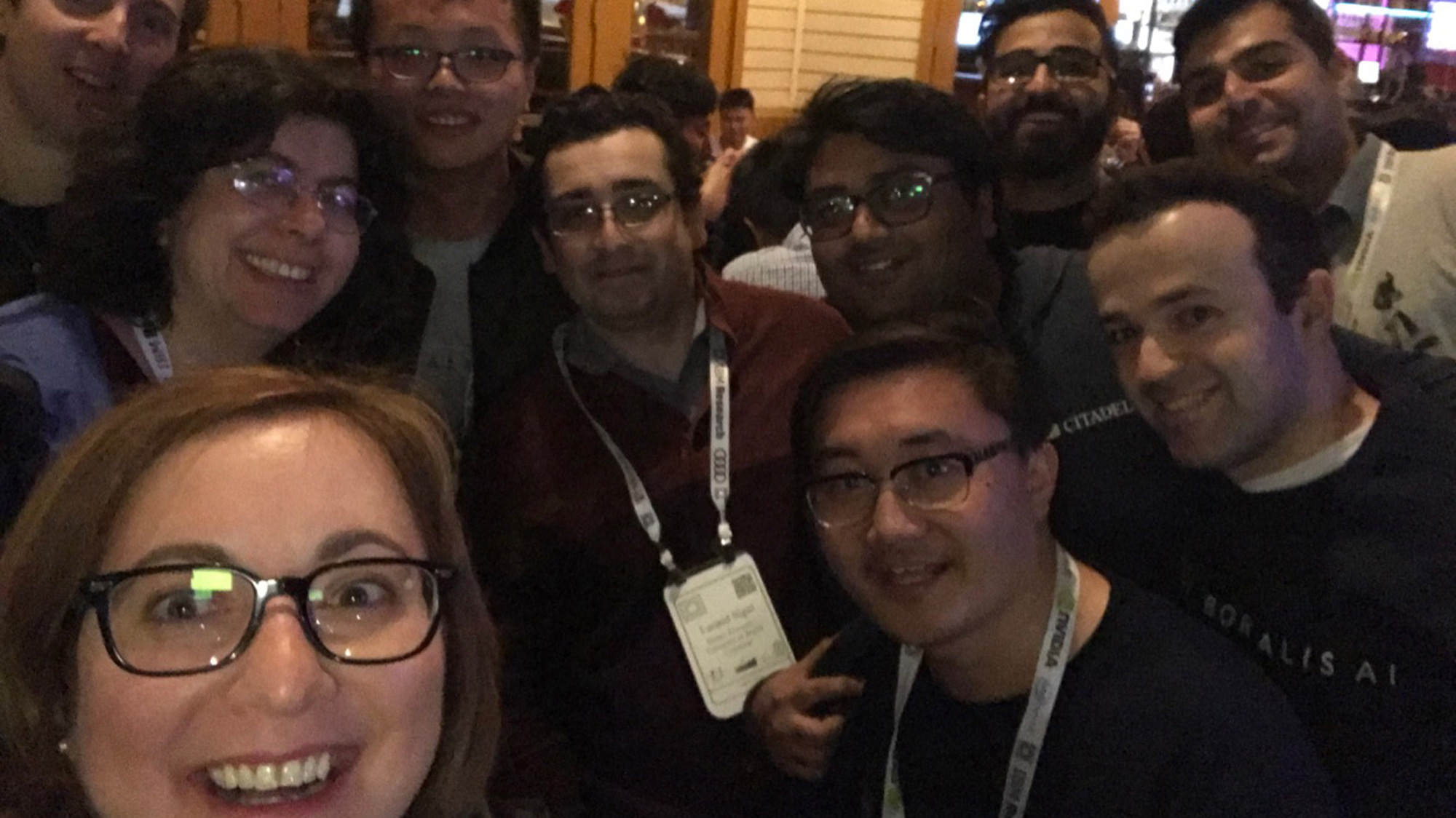 A selfie of the Borealis AI team at NIPS.