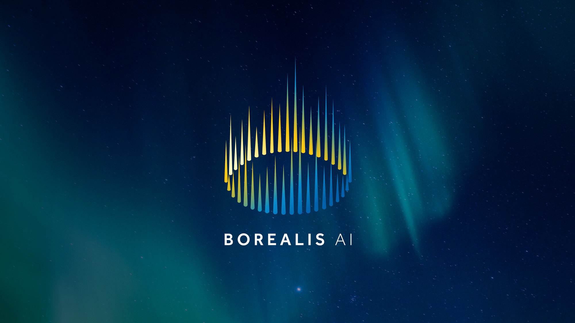 Borealis AI logo on an aurora night background.