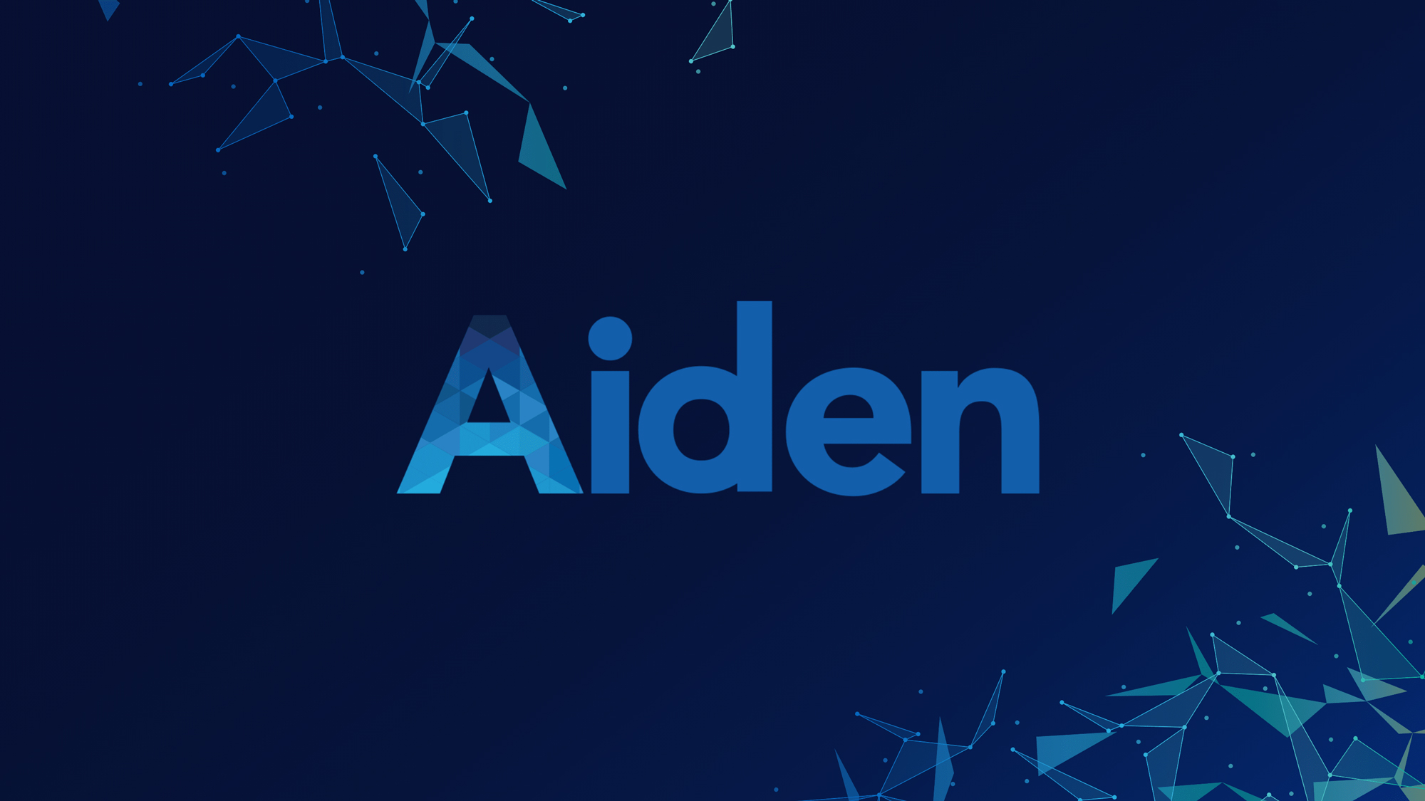 Aiden logo on a navy blue background.