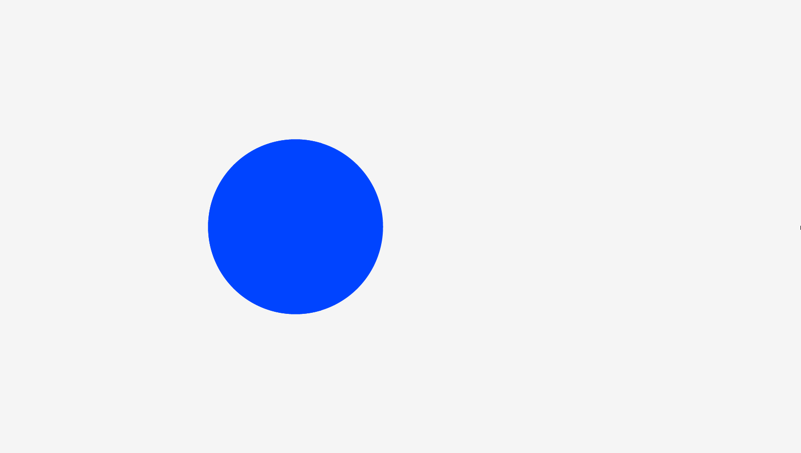 A dashed circle partially covering a filled circle.