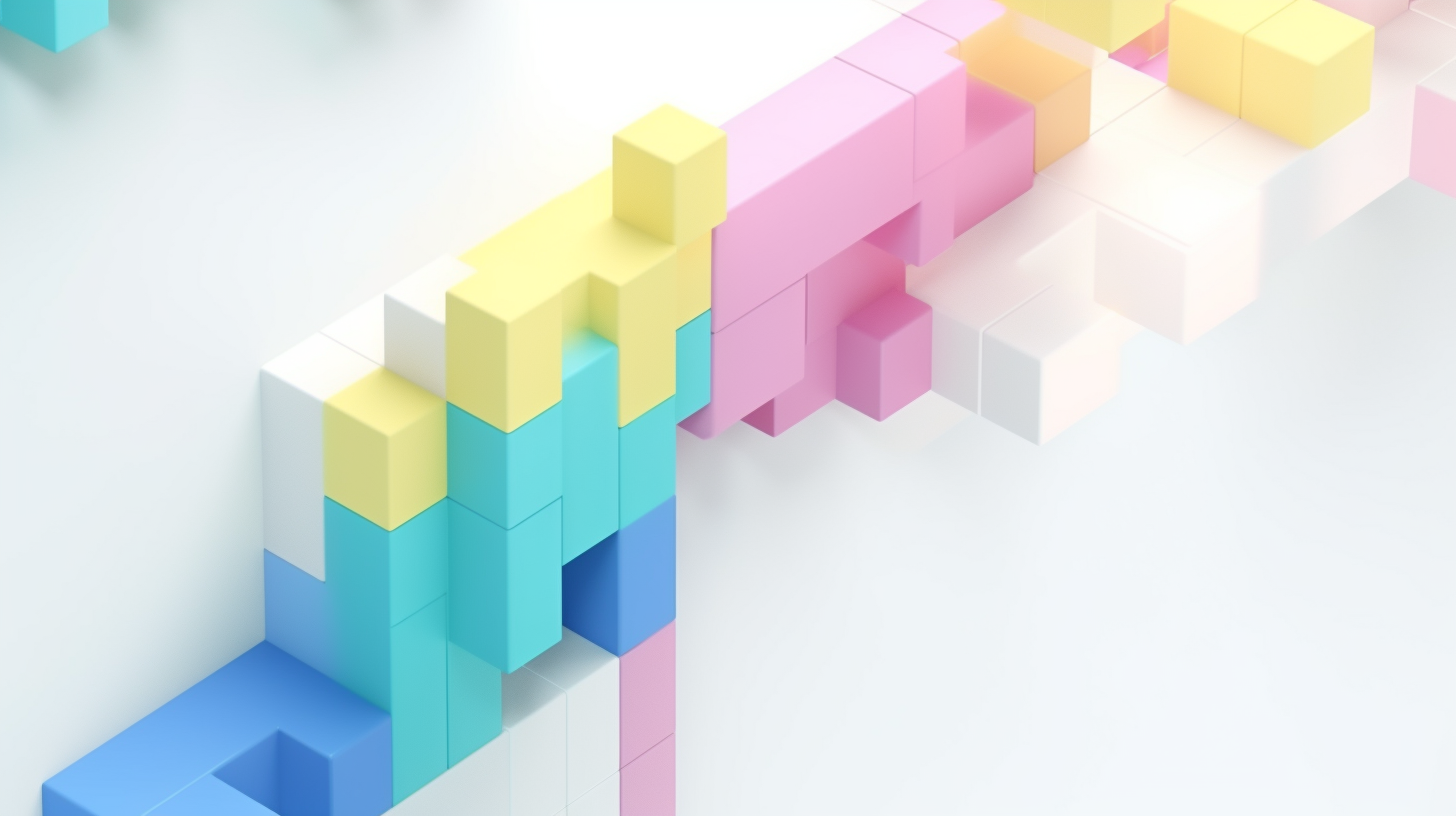 Image depicting tetris blocks interlocked of varying colours