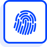 Blue icon of a fingerprint